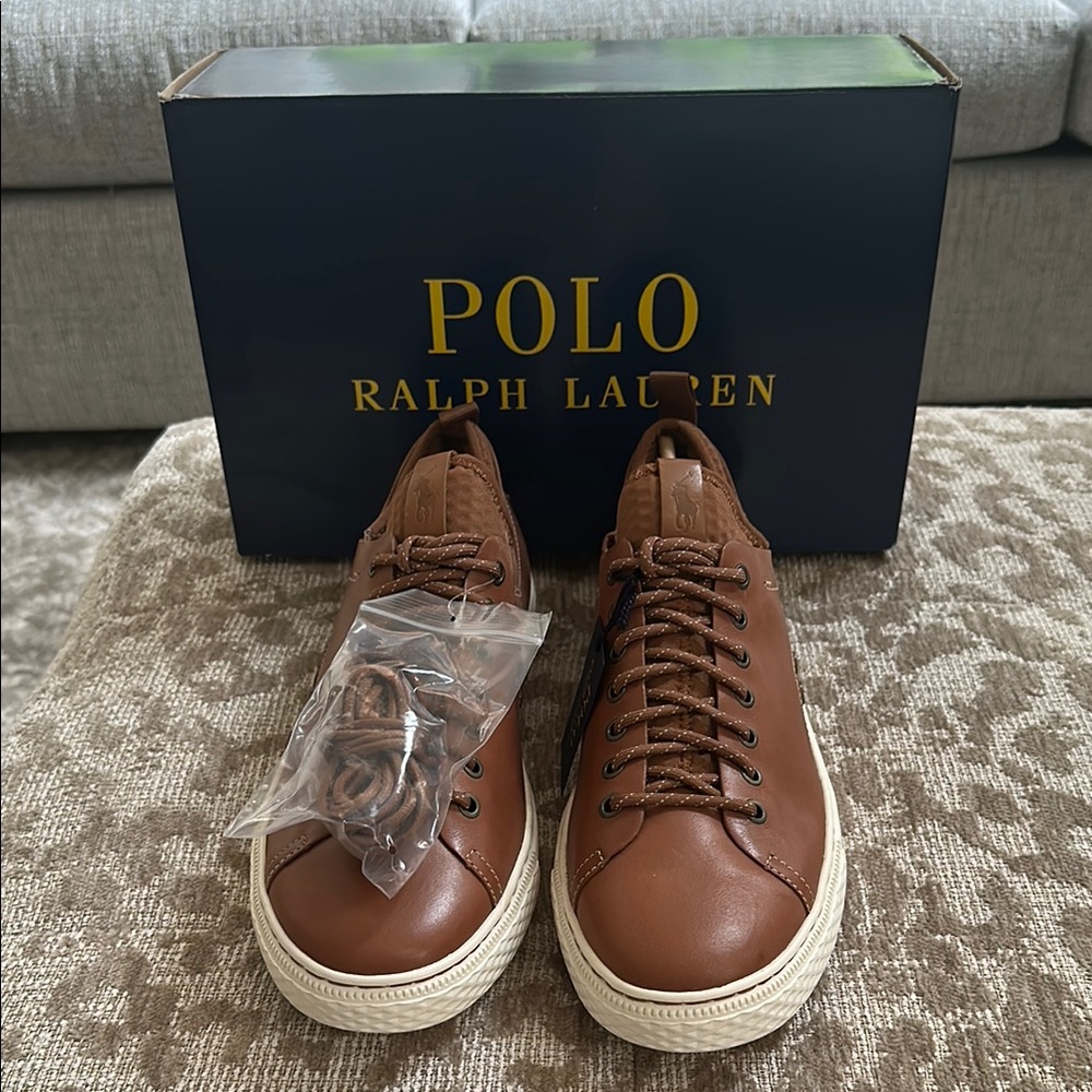 Polo by Ralph Lauren Brown Sneakers Leather Low-Top